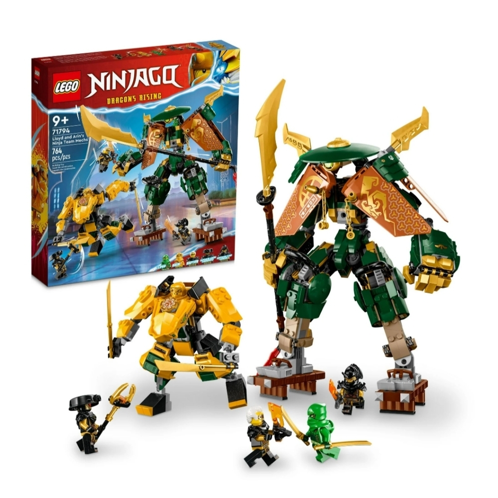 Lego Ninjago Dragon Rising 71794  Lloyd and Arin's Ninja Team Mechs Building Toy